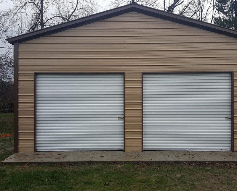 22'Wx31'Lx9'H Double Car Metal Garage Elite Metal Structures