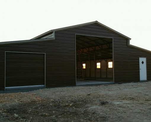 #16 48'Wx 51'Lx 12' & 8'H Barn Vertical Roof - Elite Metal Structures